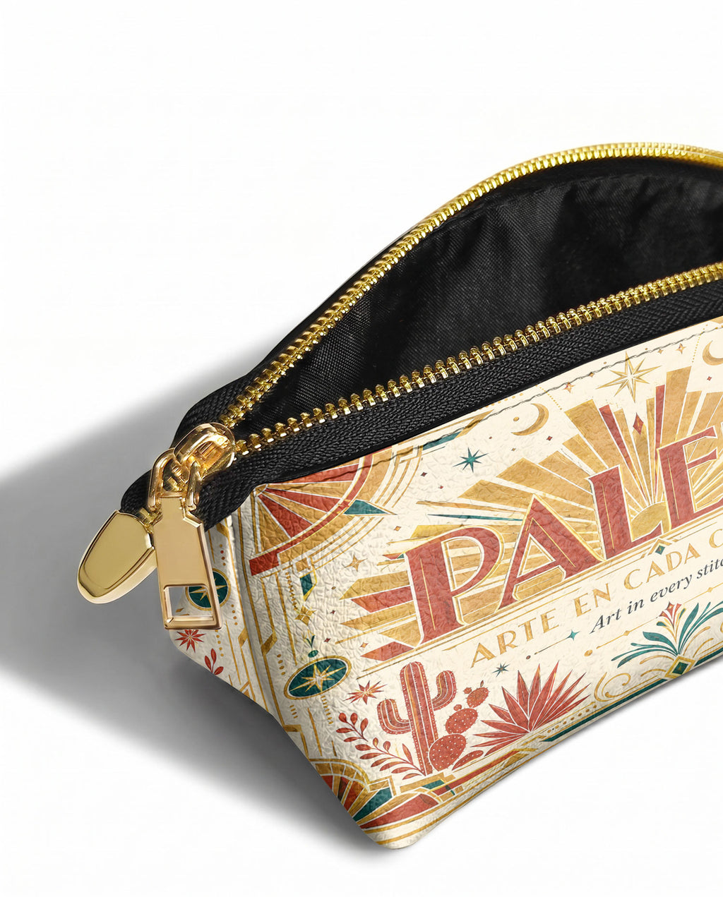 "La Paleta — Arte en cada costura" ver.4 Eclipse Makeup Bag - side view | Paleta Bags