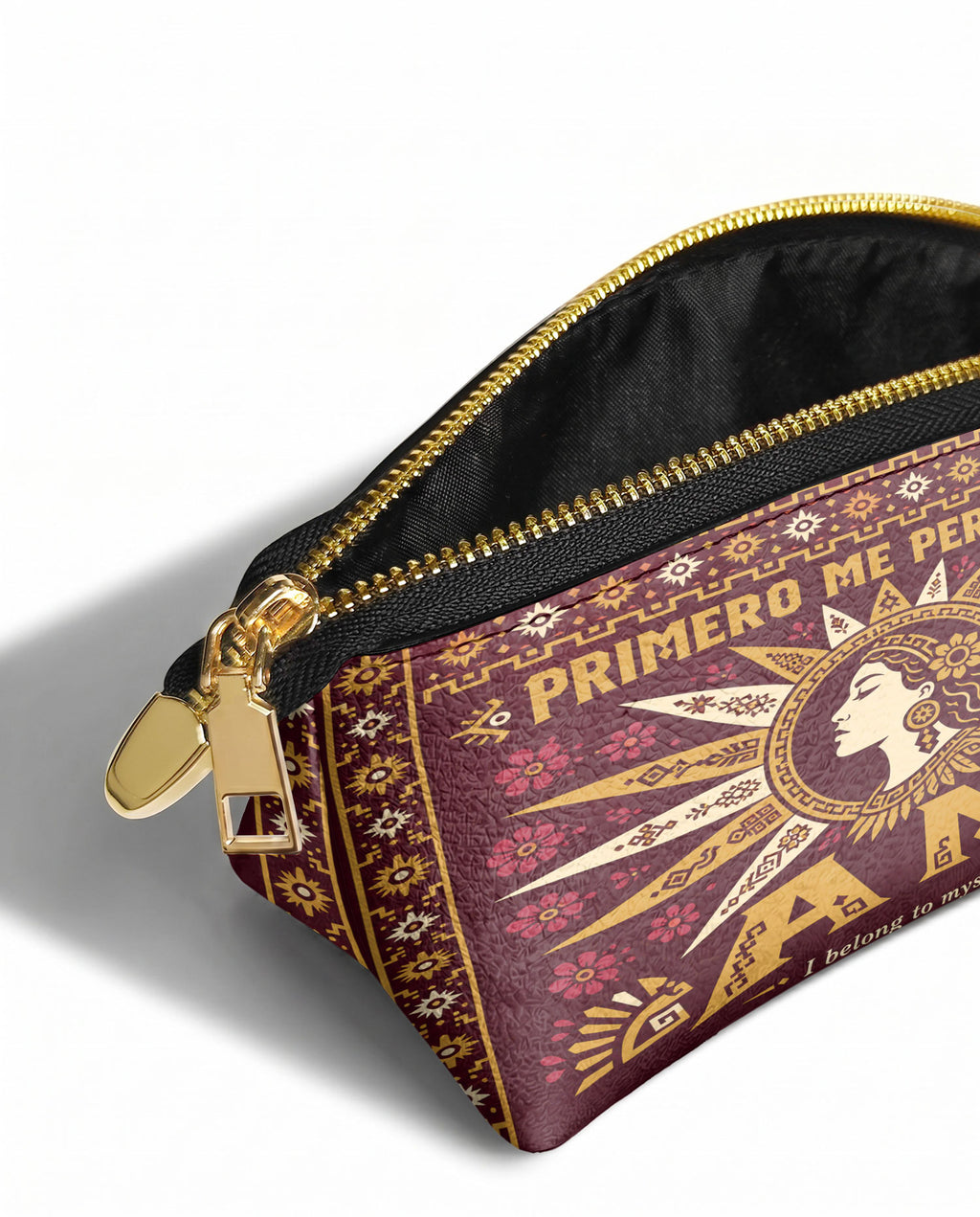 "Primero me pertenezco a mí" ver.5 Eclipse Makeup Bag - side view | Paleta Bags