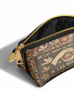 "De las manos de nuestras abuelas a las nuestras" ver.2 Eclipse Makeup Bag - side view | Paleta Bags