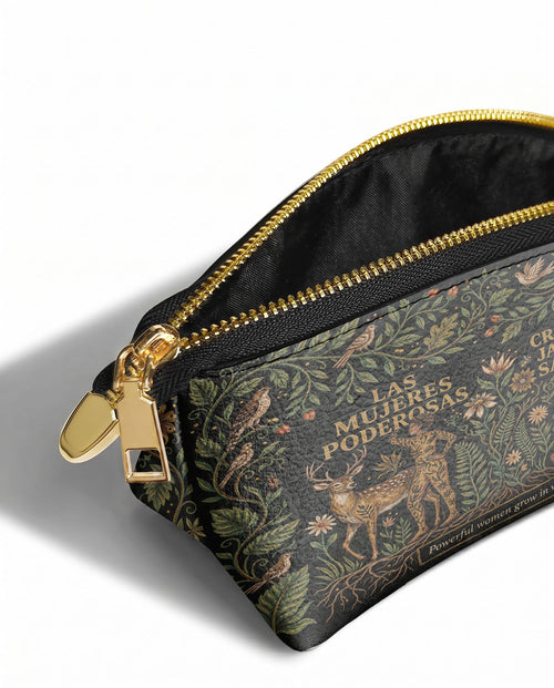 "Las mujeres poderosas crecen en jardines salvajes" ver.3 Eclipse Makeup Bag - side view | Paleta Bags