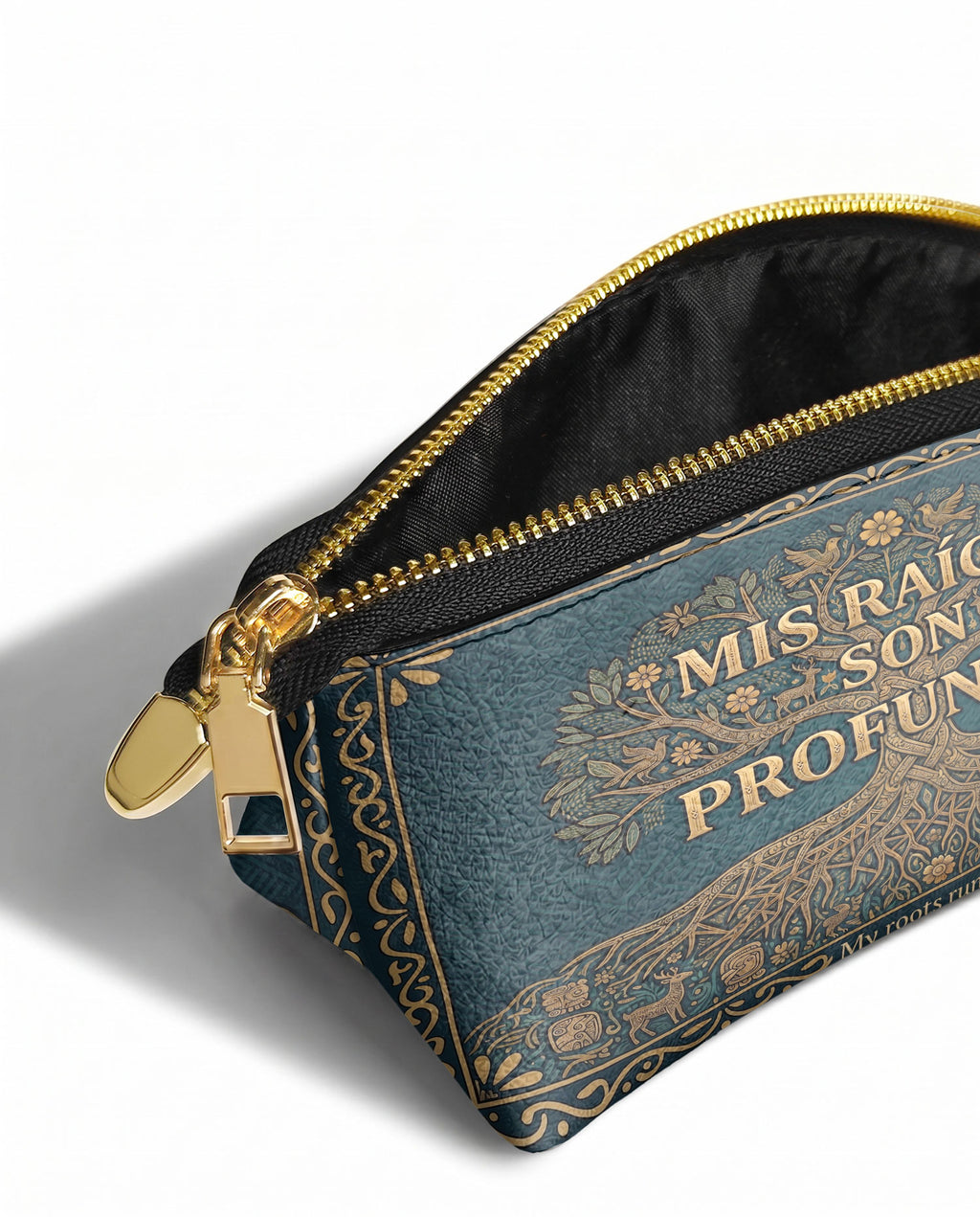 "Mis Raíces son Profundas" ver.2 Eclipse Makeup Bag - side view | Paleta Bags
