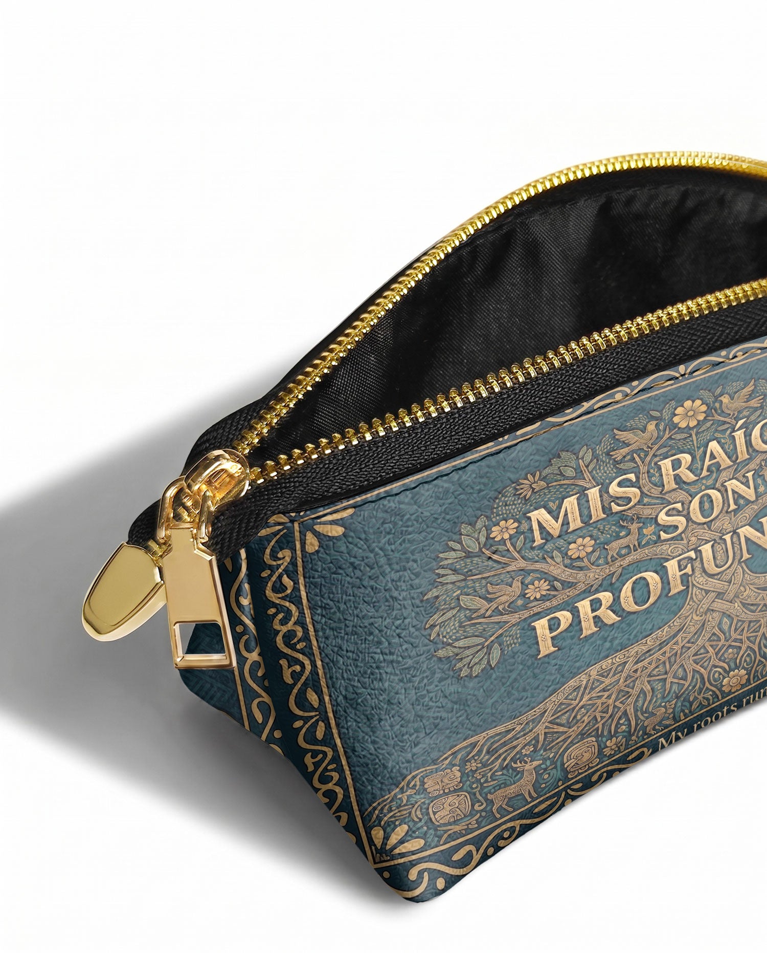 "Mis Raíces son Profundas" ver.2 Eclipse Makeup Bag - side view | Paleta Bags