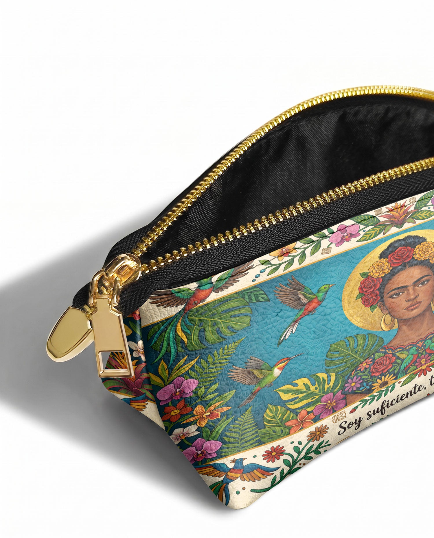 "Soy suficiente, tal y como soy" ver.11 Eclipse Makeup Bag - side view | Paleta Bags