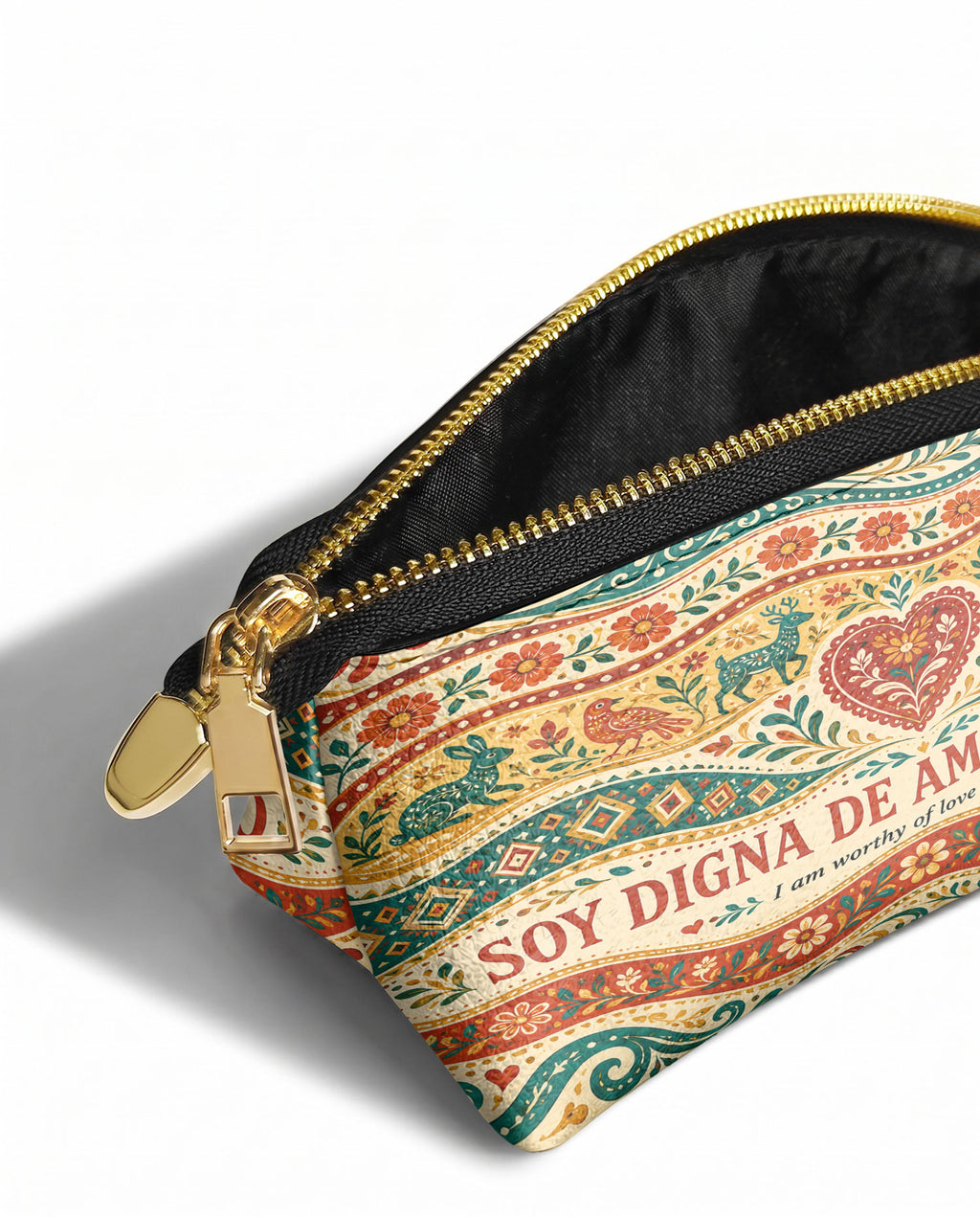 "Otomi Wild Embroidery" ver.1 Eclipse Makeup Bag - side view | Paleta Bags