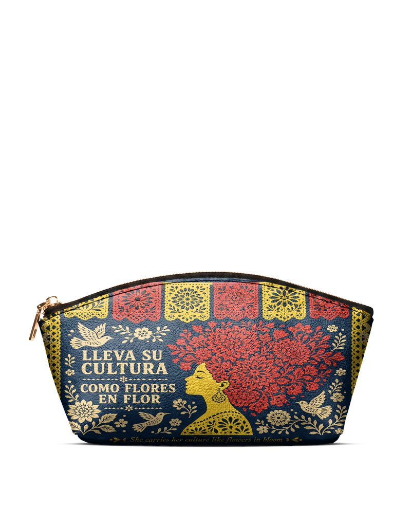 "Lleva su cultura como flores en flor" ver.2 Eclipse Makeup Bag