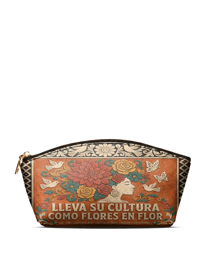"Lleva su cultura como flores en flor" ver.3 Eclipse Makeup Bag