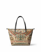 "Raíces profundas, alas libres" ver.5 Leather Tote Bag - front view | Paleta Bags