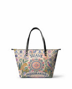 "Suave pero inquebrantable" ver.10 Leather Tote Bag - front view | Paleta Bags