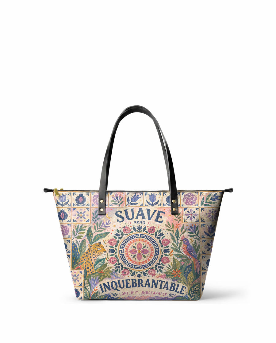 "Suave pero inquebrantable" ver.10 Leather Tote Bag