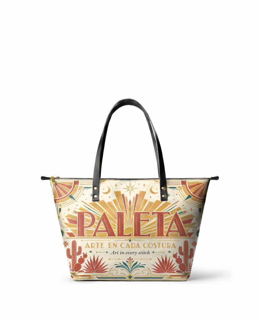 "La Paleta: Arte en cada costura" ver.4 Leather Tote Bag