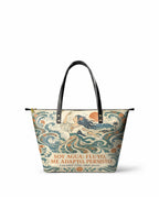 "Soy agua fluyo, me adapto, persisto" ver.4 Leather Tote Bag - front view | Paleta Bags