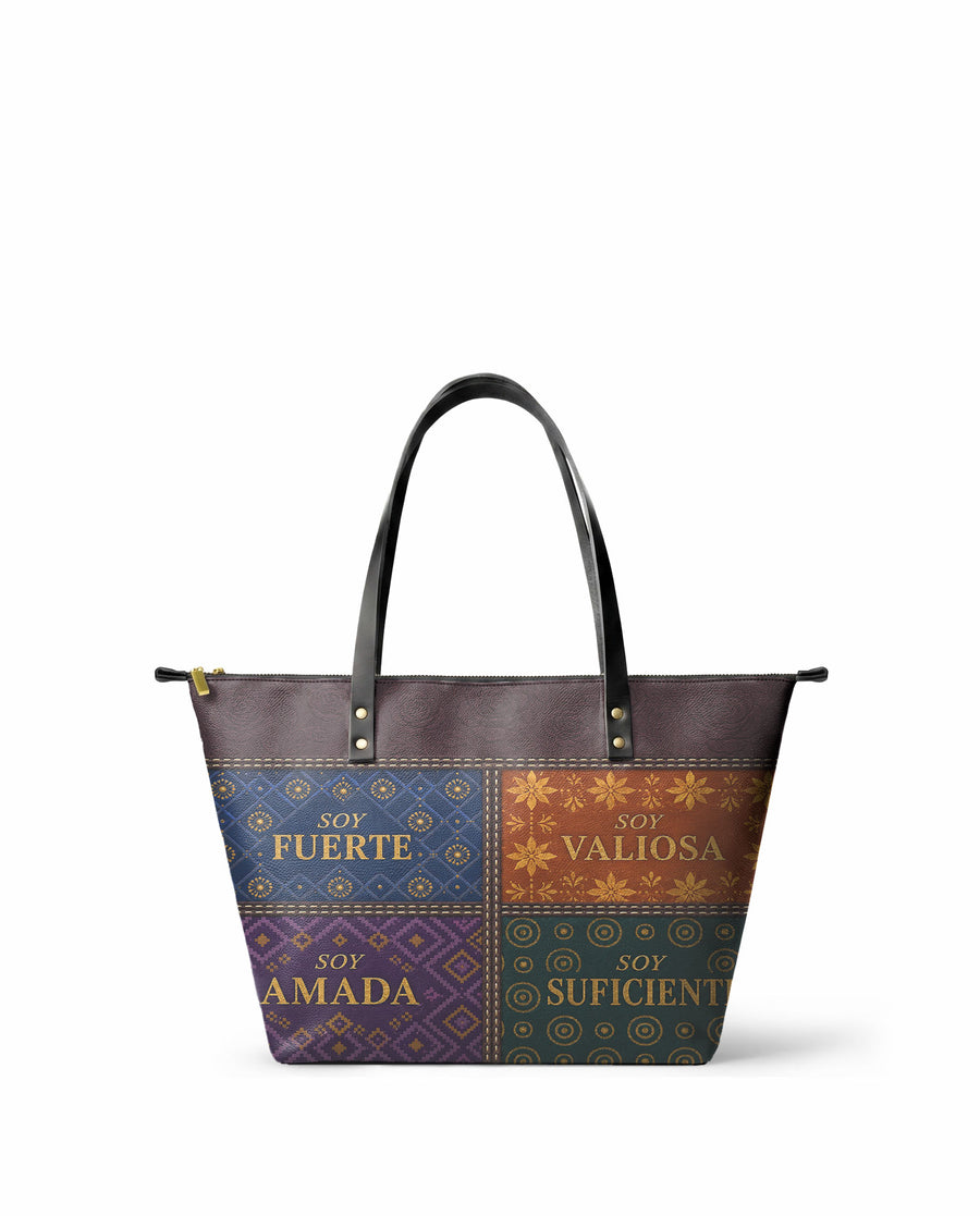 "LAS CUATRO VERDADES" ver.1 Leather Tote Bag
