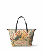 "Me merezco todo lo bueno" ver.3 Leather Tote Bag - front view | Paleta Bags