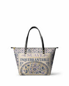 "Suave pero inquebrantable" ver.4 Leather Tote Bag - front view | Paleta Bags