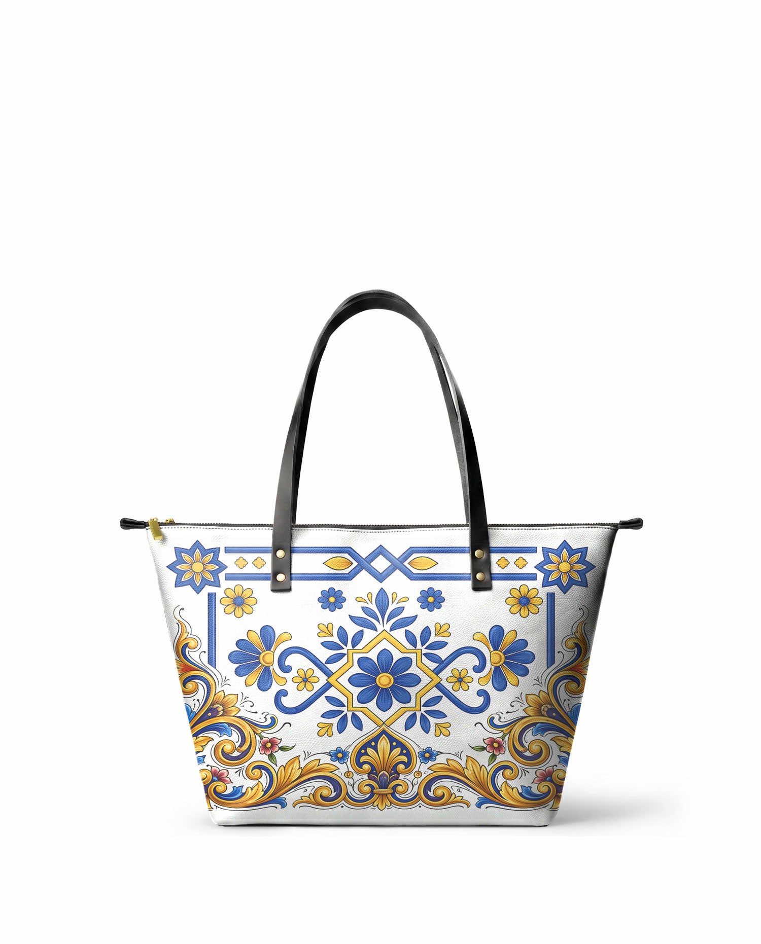 "TONATIUH" Leather Tote Bag - front view | Paleta Bags