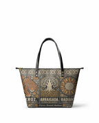 "Feroz. Arraigada. Radiante" ver.4 Leather Tote Bag - front view | Paleta Bags