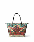 "No pido permiso para ocupar espacio" ver.3 Leather Tote Bag - front view | Paleta Bags