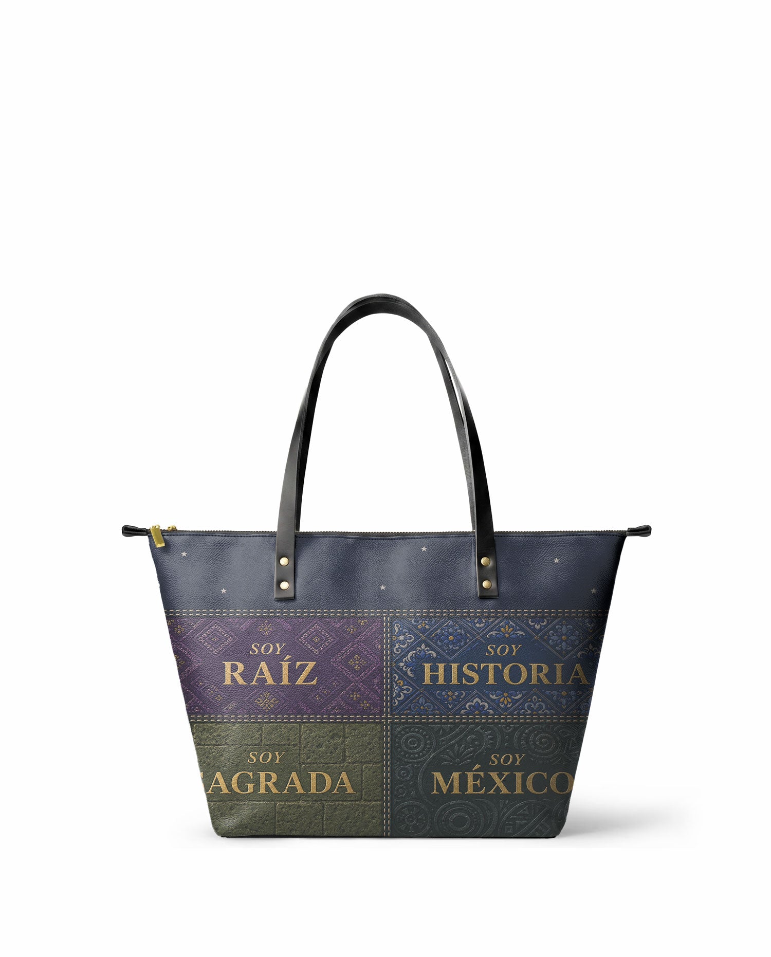 "LAS RAÍCES" ver.3 Leather Tote Bag - front view | Paleta Bags