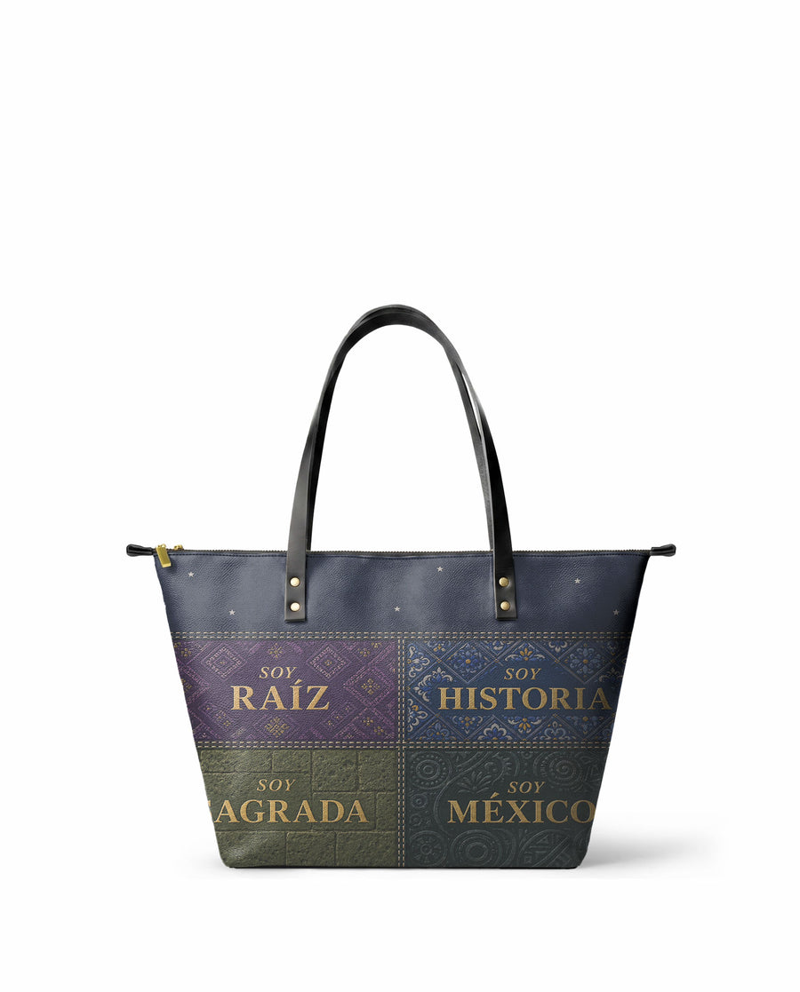 "LAS RAÍCES" ver.3 Leather Tote Bag
