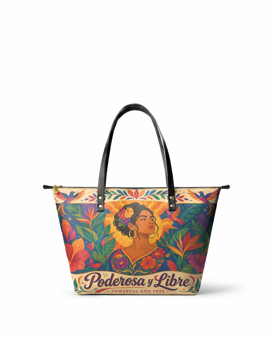 "Poderosa y Libre" ver.2 Leather Tote Bag
