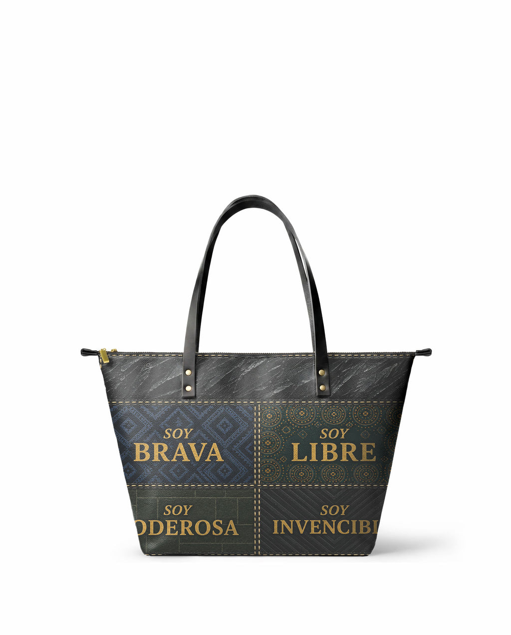 "LA GUERRERA" ver.3 Leather Tote Bag - front view | Paleta Bags