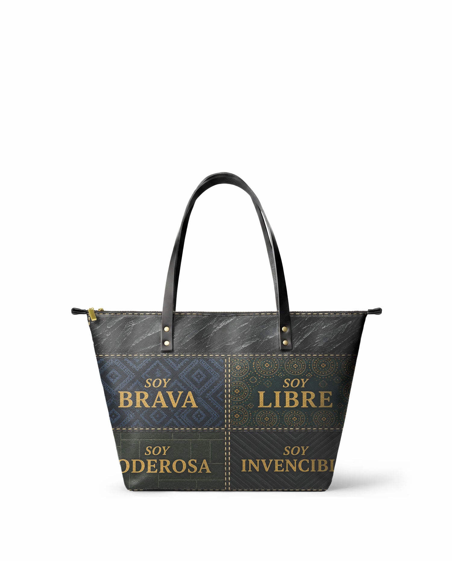 "LA GUERRERA" ver.3 Leather Tote Bag - front view | Paleta Bags