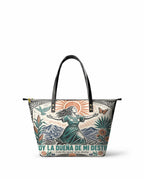 "Soy la dueña de mi destino" ver.2 Leather Tote Bag - front view | Paleta Bags