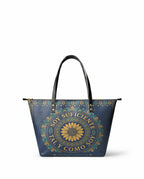 "Soy suficiente, tal y como soy" ver.7 Leather Tote Bag - front view | Paleta Bags