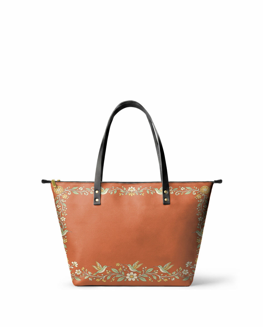 "HUITZILIN" Leather Tote Bag