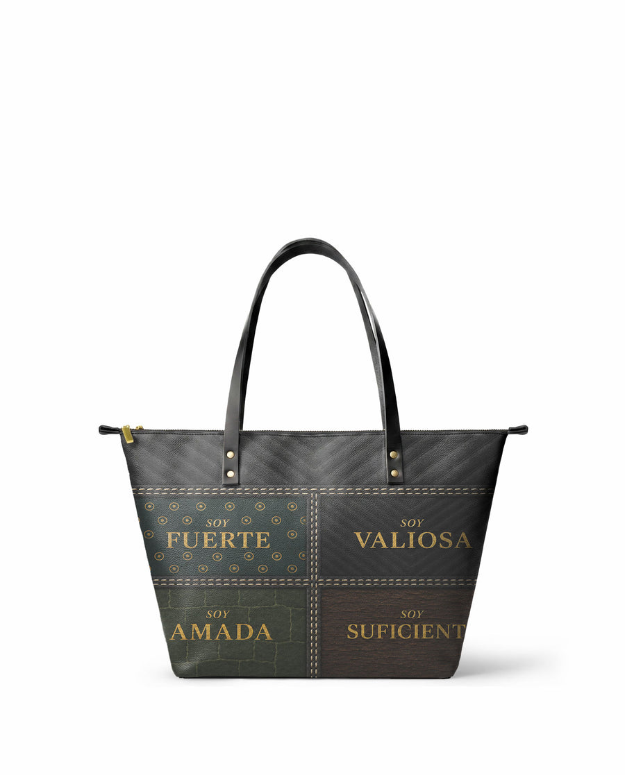"LAS CUATRO VERDADES" ver.2 Leather Tote Bag
