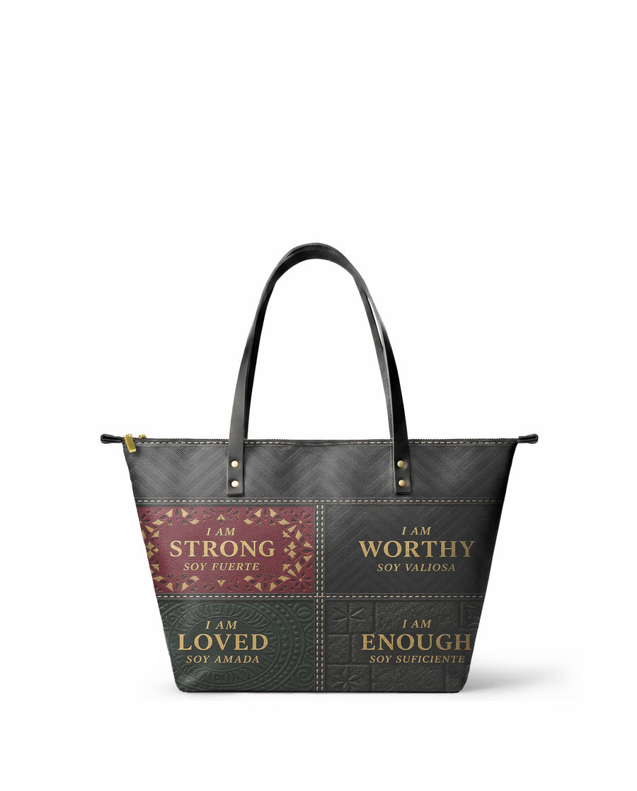 "BILINGÜE" ver.2 Leather Tote Bag