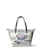 "Suave pero inquebrantable" ver.2 Leather Tote Bag - front view | Paleta Bags