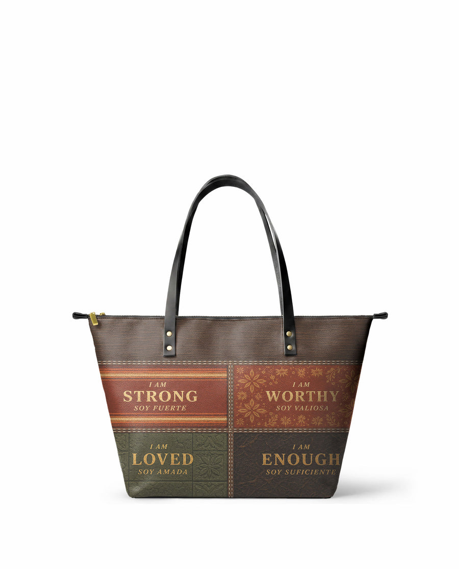 "BILINGÜE" ver.3 Leather Tote Bag