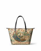 "Soy hija de la tierra" ver.1 Leather Tote Bag - front view | Paleta Bags