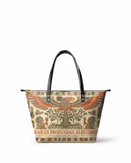 "Raíces profundas, alas libres" ver.3 Leather Tote Bag - front view | Paleta Bags
