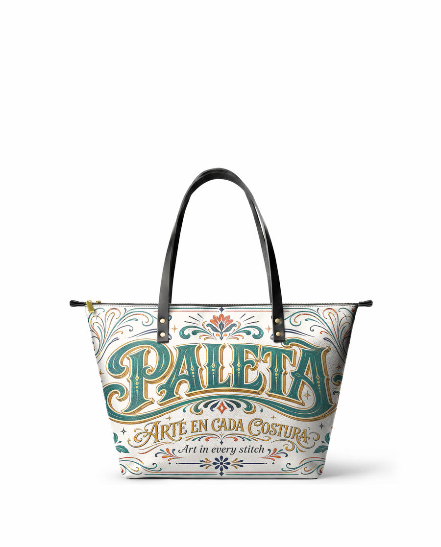 "La Paleta: Arte en cada costura" ver.2 Leather Tote Bag