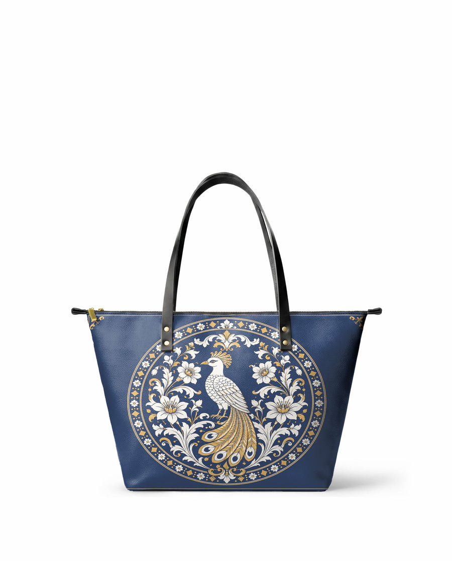 "QUETZALÍ" Leather Tote Bag