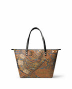 "Vuelo Alto" ver.2 Leather Tote Bag - front view | Paleta Bags