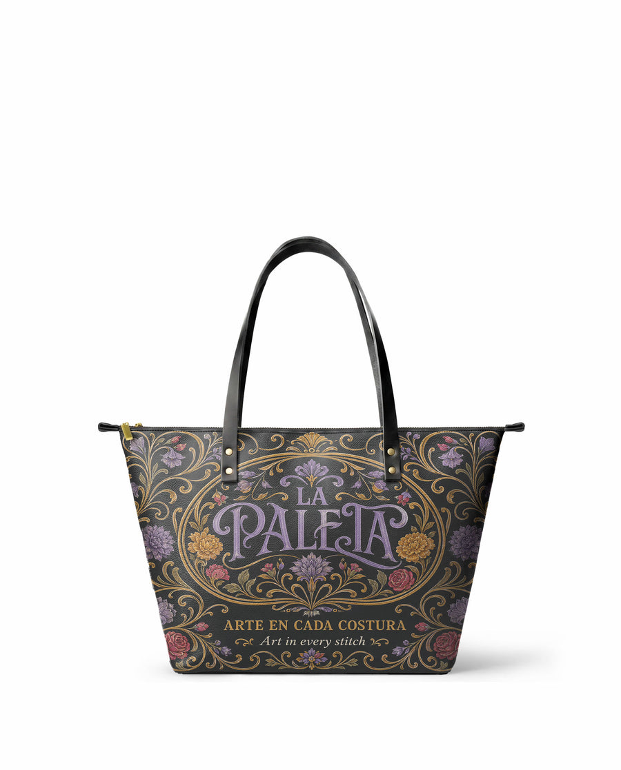 "La Paleta: Arte en cada costura" ver.1 Leather Tote Bag