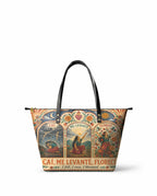 "Caí, me levanté, florecí" ver.1 Leather Tote Bag - front view | Paleta Bags
