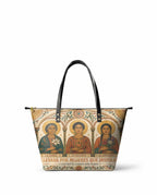 "Llevada por mujeres que inspiran" ver.1 Leather Tote Bag - front view | Paleta Bags