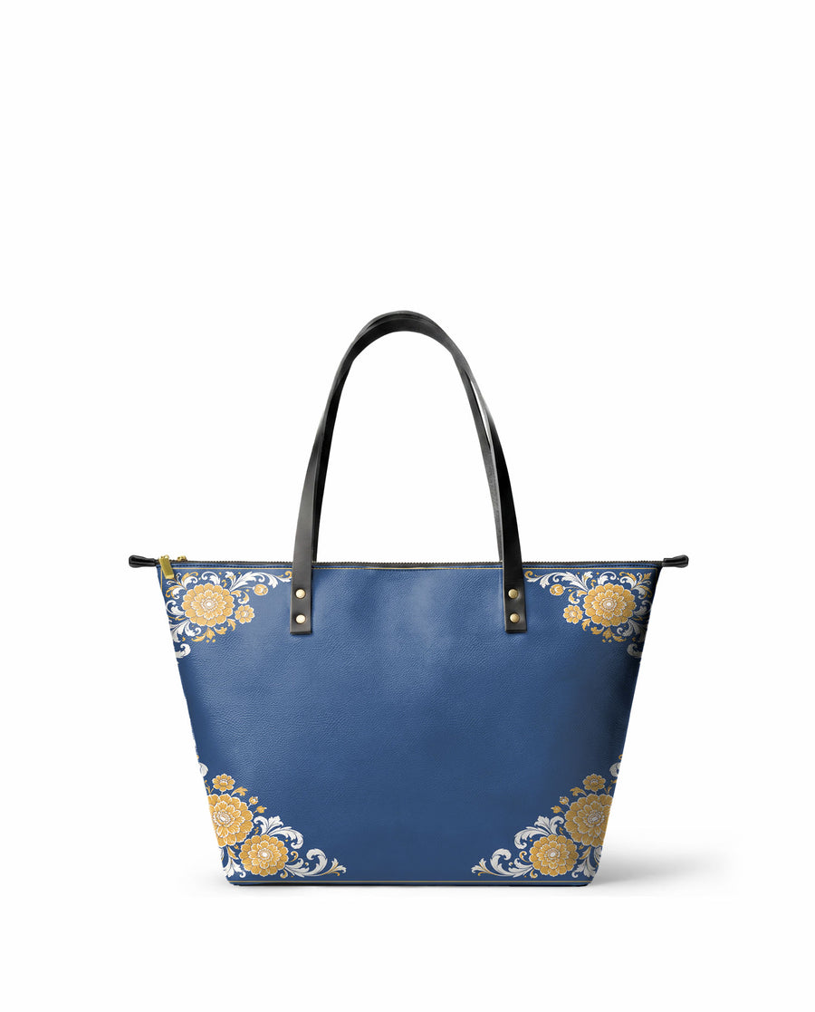 "CEMPASÚCHIL" Leather Tote Bag