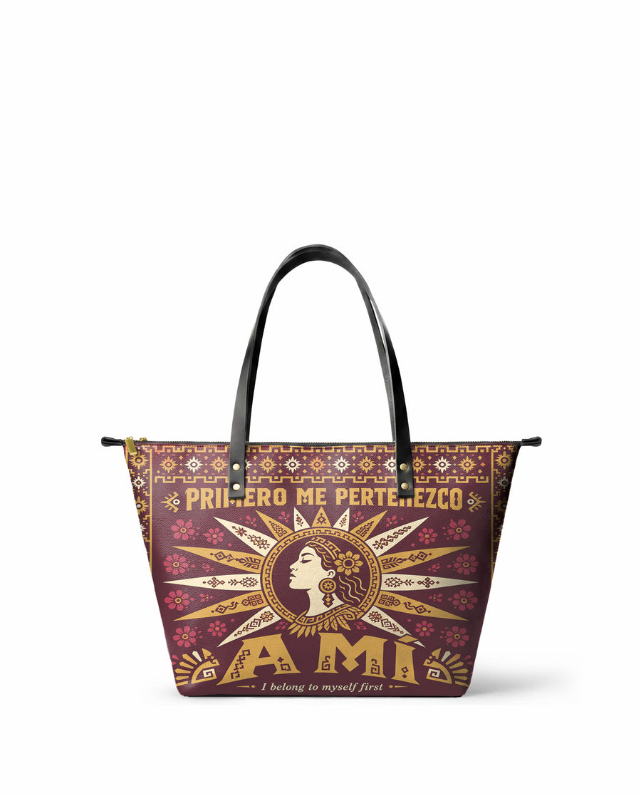 "Primero me pertenezco a mí" ver.5 Leather Tote Bag