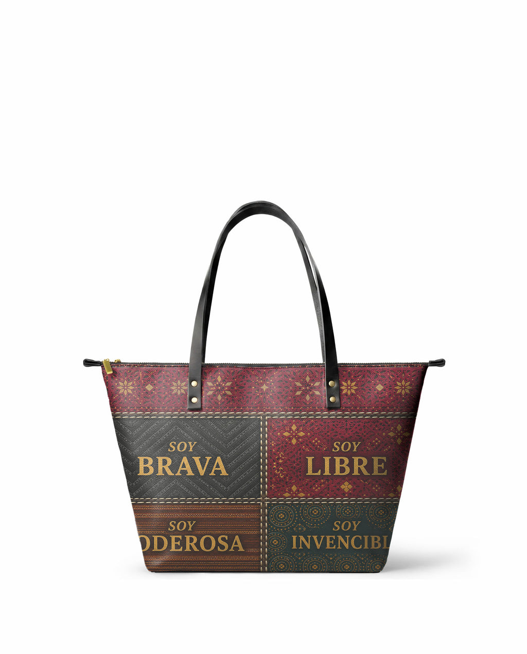 "LA GUERRERA" ver.1 Leather Tote Bag - front view | Paleta Bags