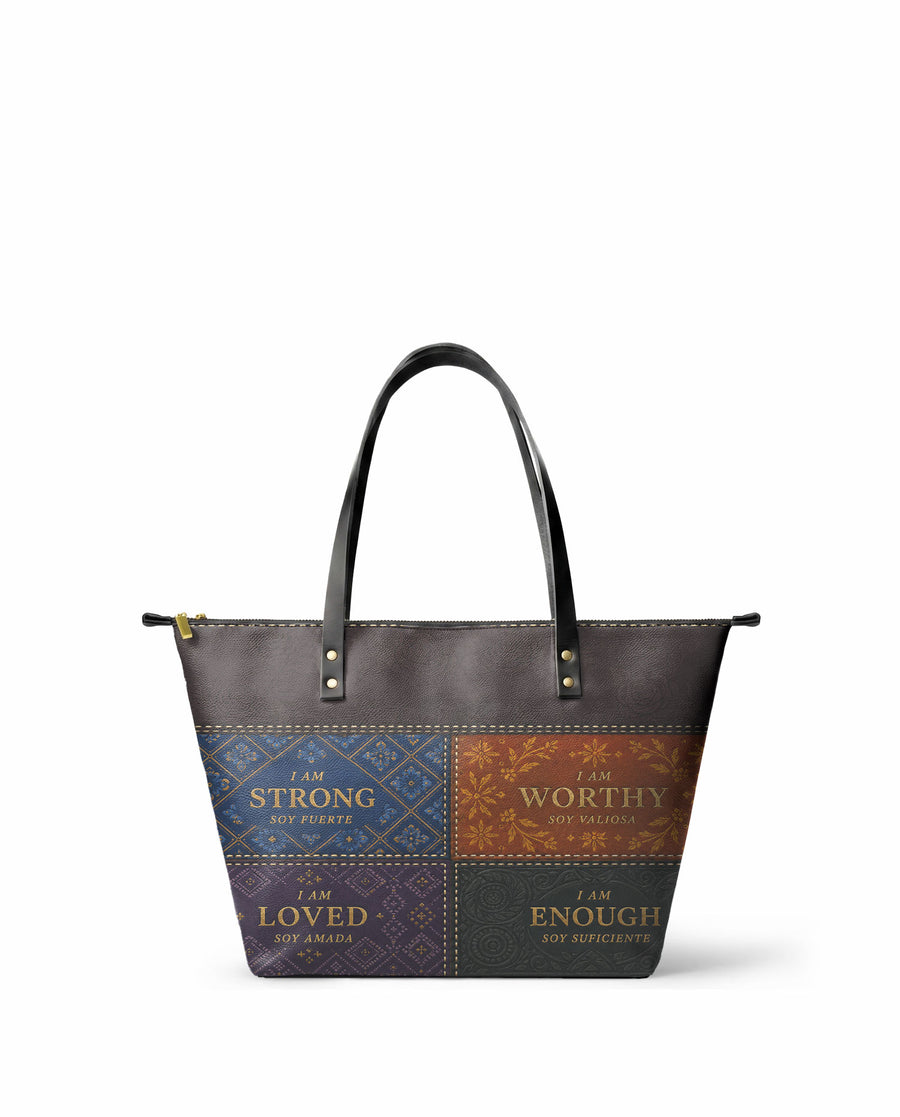 "BILINGÜE" ver.1 Leather Tote Bag