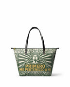 "Primero me pertenezco a mí" ver.4 Leather Tote Bag - front view | Paleta Bags
