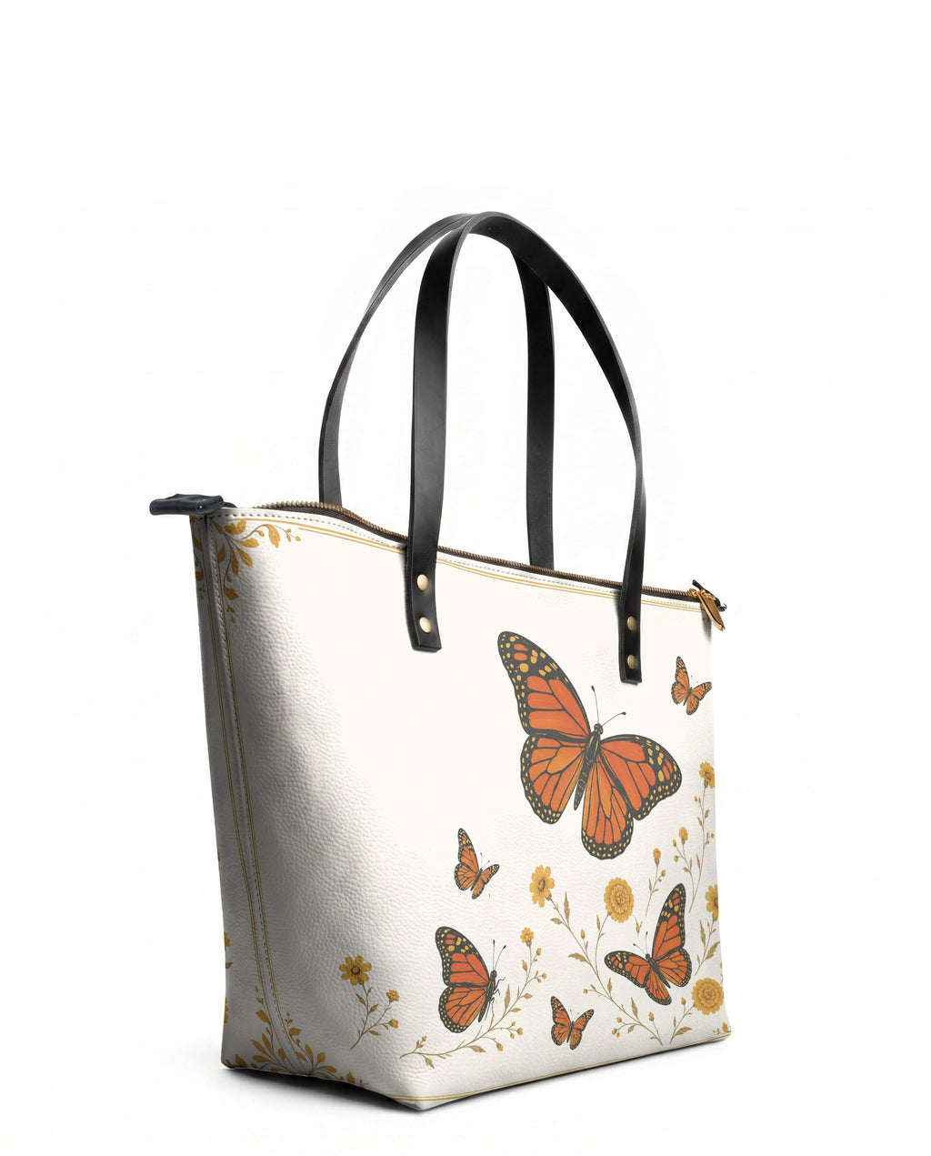 "PAPALOTL" Leather Tote Bag - side view | Paleta Bags