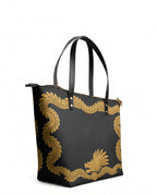 "XIUHCÓATL" Leather Tote Bag - side view | Paleta Bags
