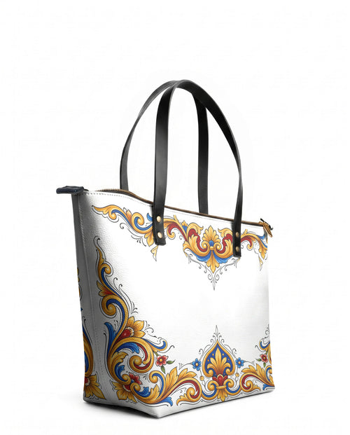 "IXTAC" Leather Tote Bag - side view | Paleta Bags