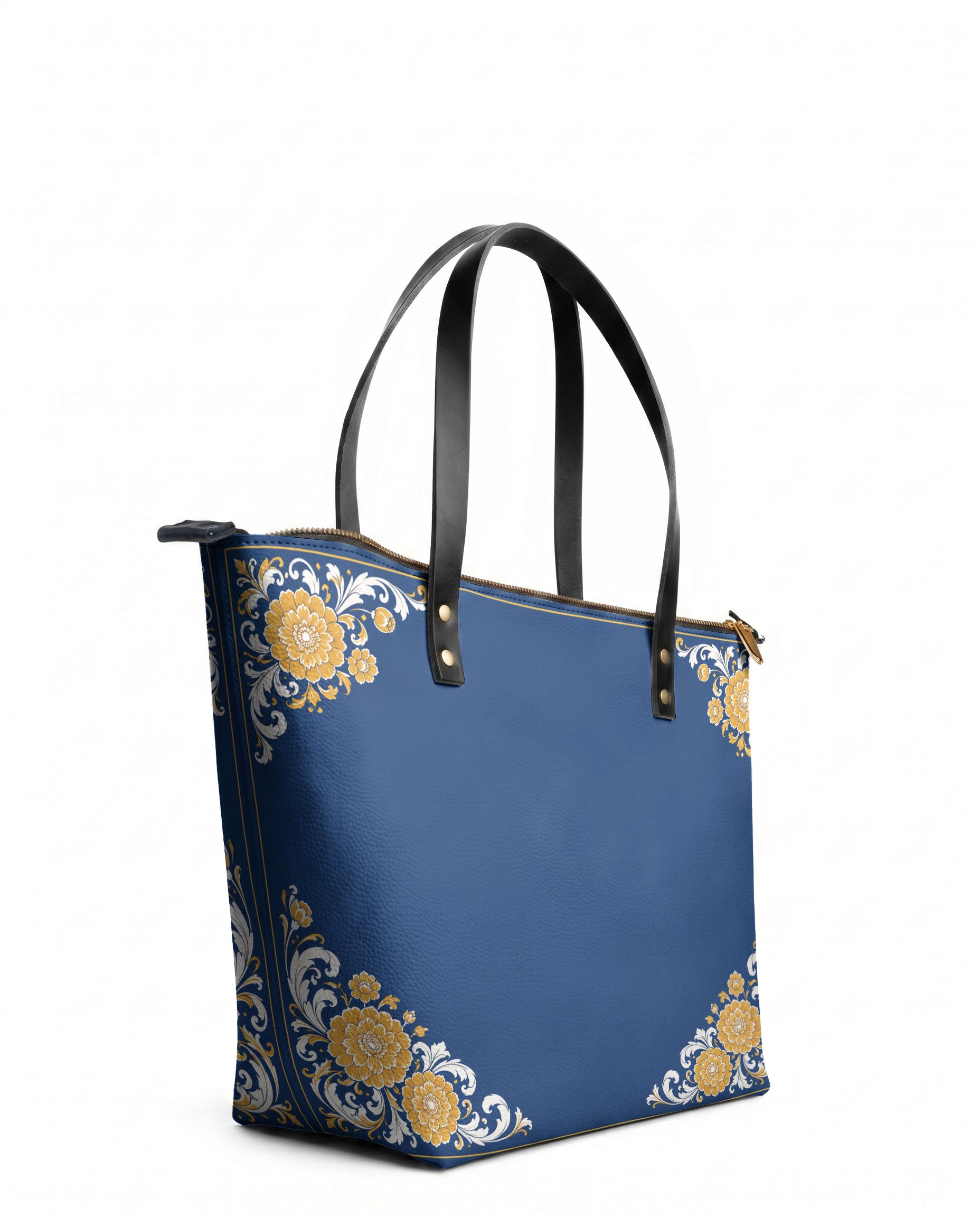 "CEMPASSÚCHIL" Leather Tote Bag - side view | Paleta Bags